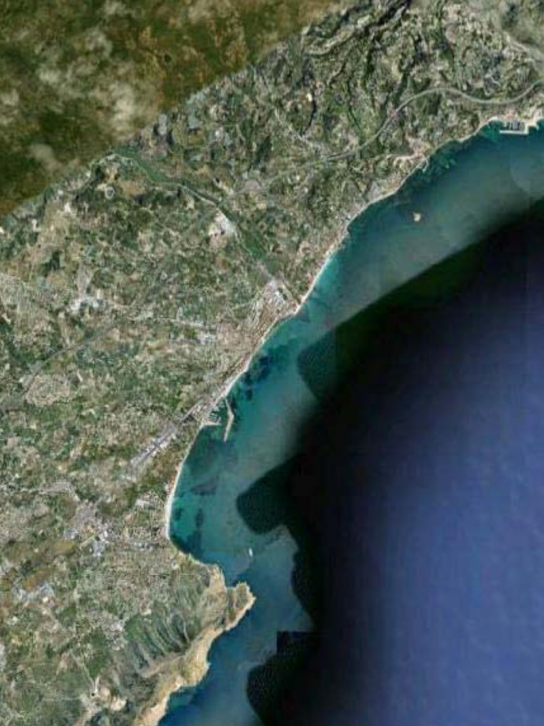Vista de satélite de la Bahía de Altea